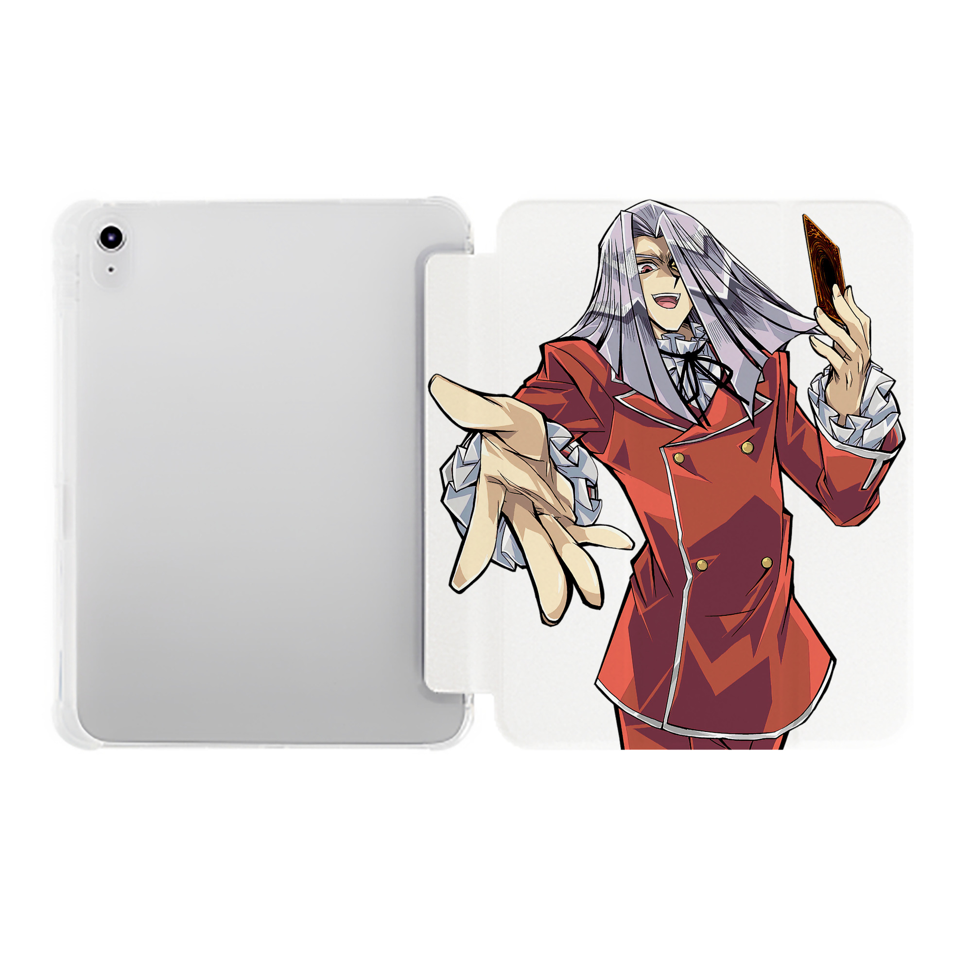 （画像用） 遊☆戯☆王 Yu-Gi-Oh! IPad ケース ペン収納付き 三つ折りスタンド PUレザー×シリコン 対応機種9.5/10.5/10.9インチ